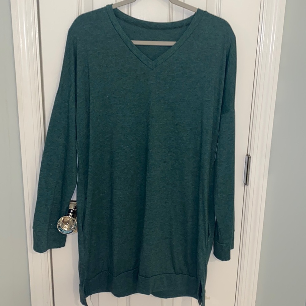 Green, Long-Sleeve Dress